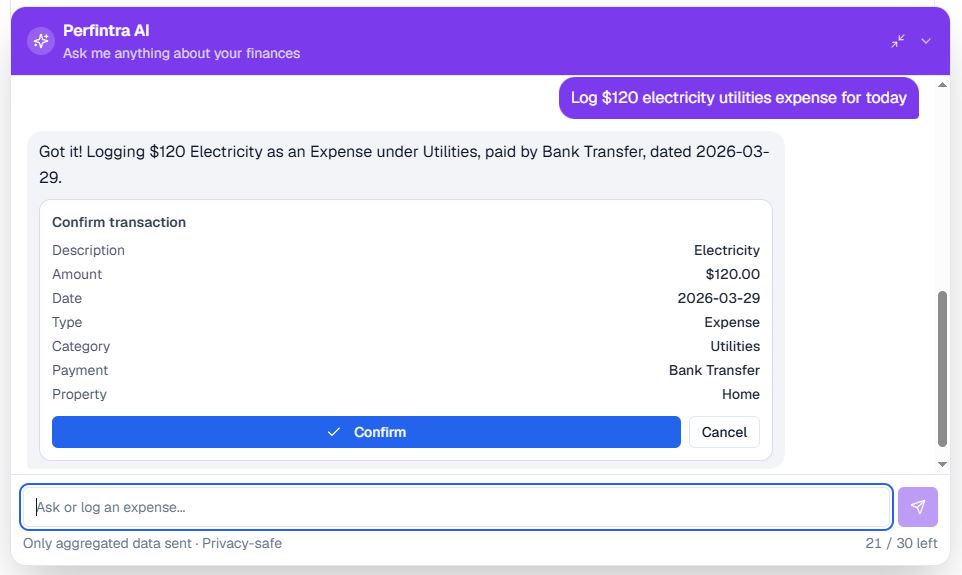 Log Transactions by Chat